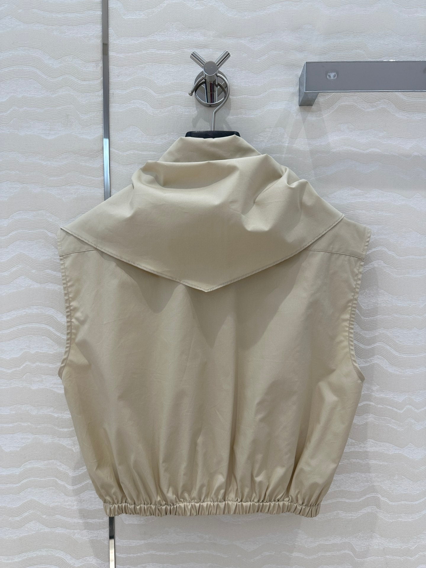Miu Miu 25 Bow Tie Vest Shirt beige Cotton
