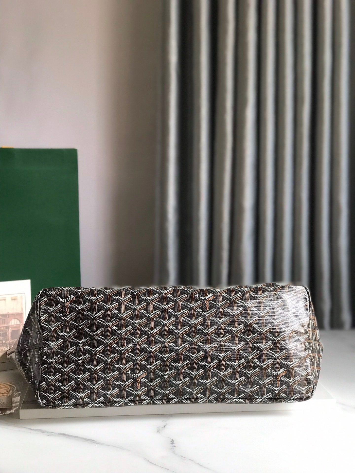 Goyard Hulot Saint Louis PM Bag 34cm Black Canvas & Calfskin