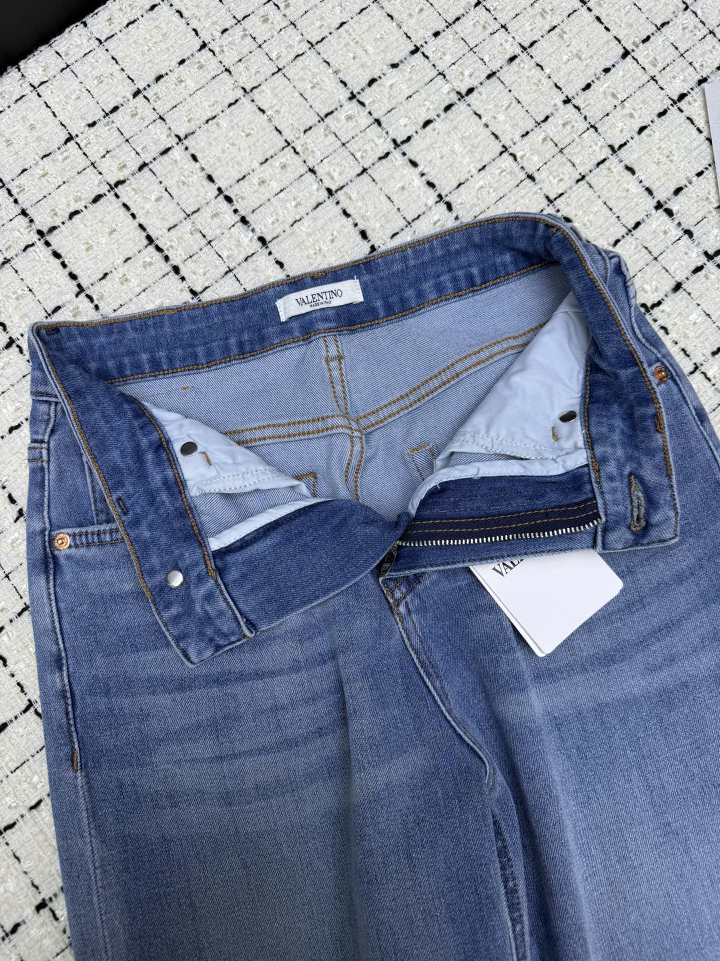 Valentino Flared Jeans Embroidered Logo Applique 404871