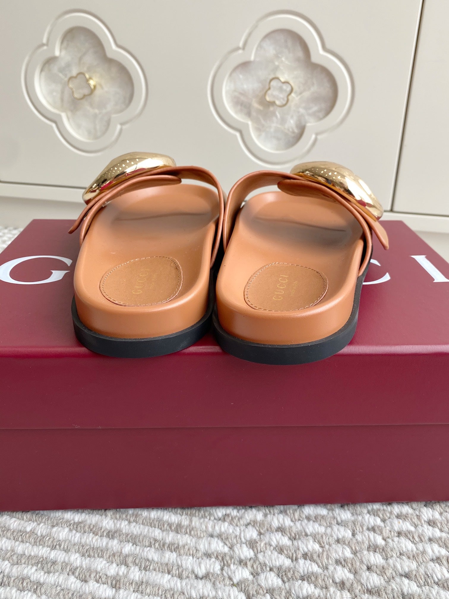 GC Marina Chain Slide Sandal Brown Cowhide 291039