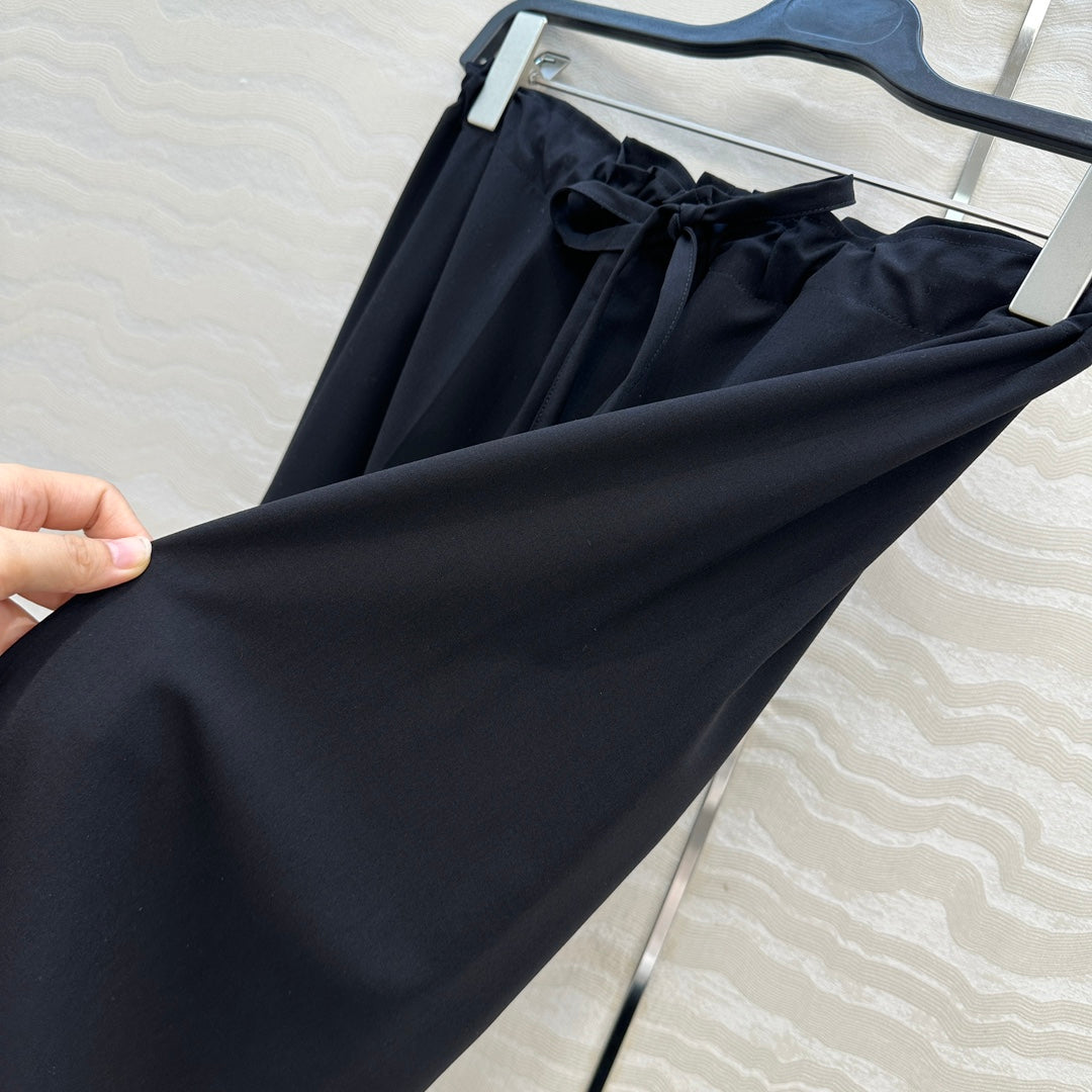 The Row Wide-Leg Trousers Dark Blue Cotton 373471