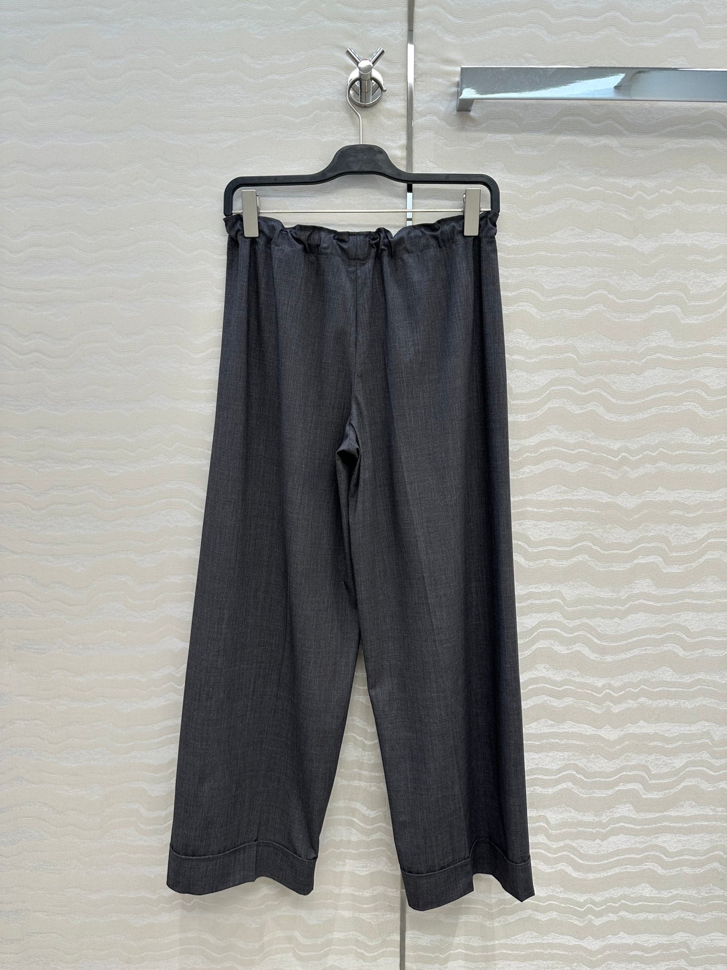 The Row Wide-Leg Trousers Taupe Cotton 373474