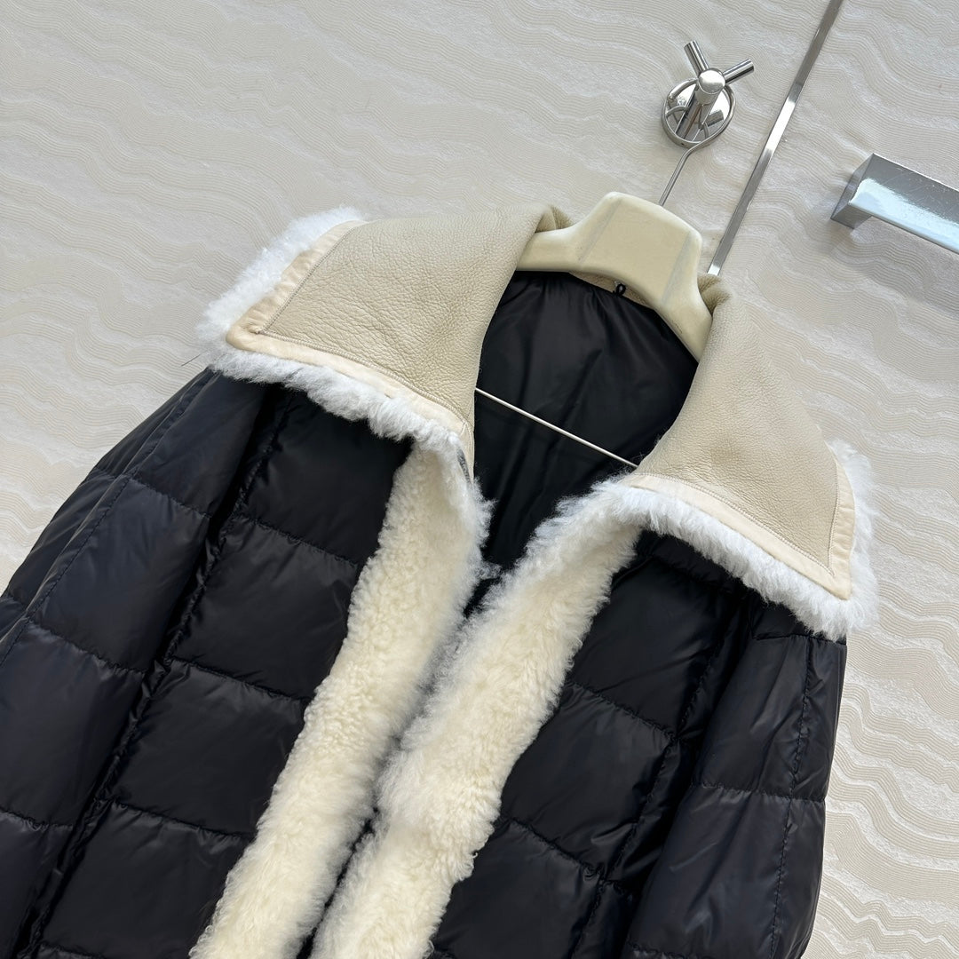 LP Zadig & Voltaire Kidea Parka Jacket Grey Black  Khaki Fur 341226