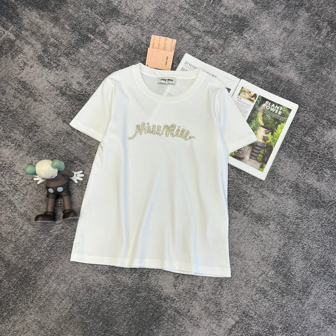 Miu SS26  Short-Sleeve T-Shirt Cotton 350689