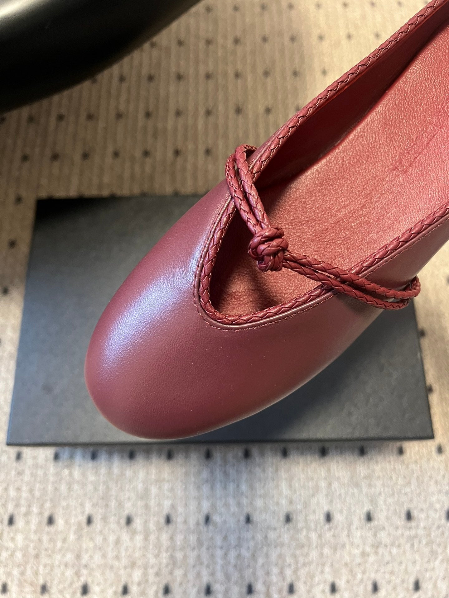 BV 26s Flats Mules Burgundy Calfskin