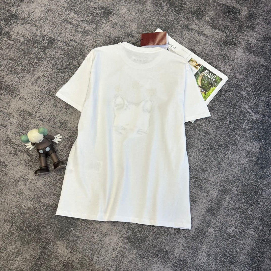 GG SS26 Cat Print Short-sleeved T-shir Cotton 350834
