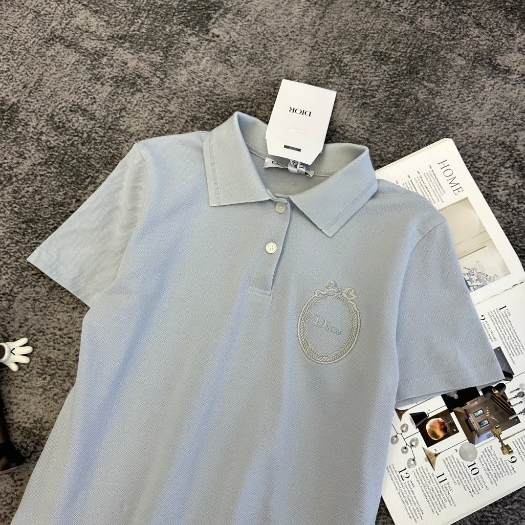 CD SS26 Embroidered Polo Shirt Cotton 350869