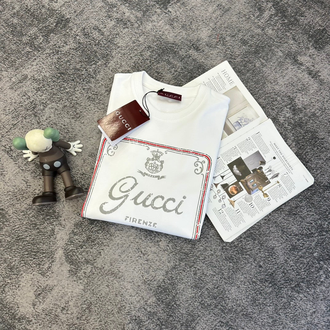 GG SS26 Firenze 1921 Logo T-shirt White Cotton 350730