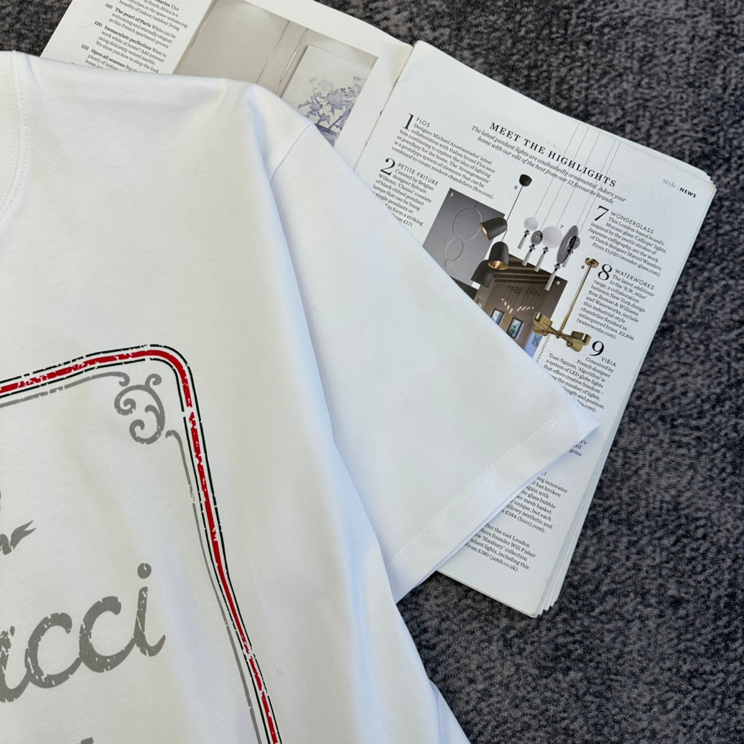 GG SS26 Firenze 1921 Logo T-shirt White Cotton 350730