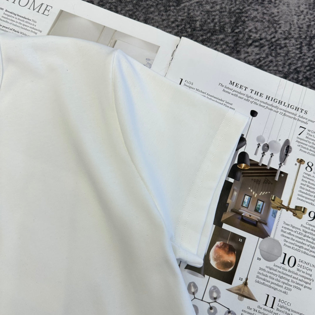 Miu SS26 Crystals Logo Embroidery T-shirt Cotton 350561