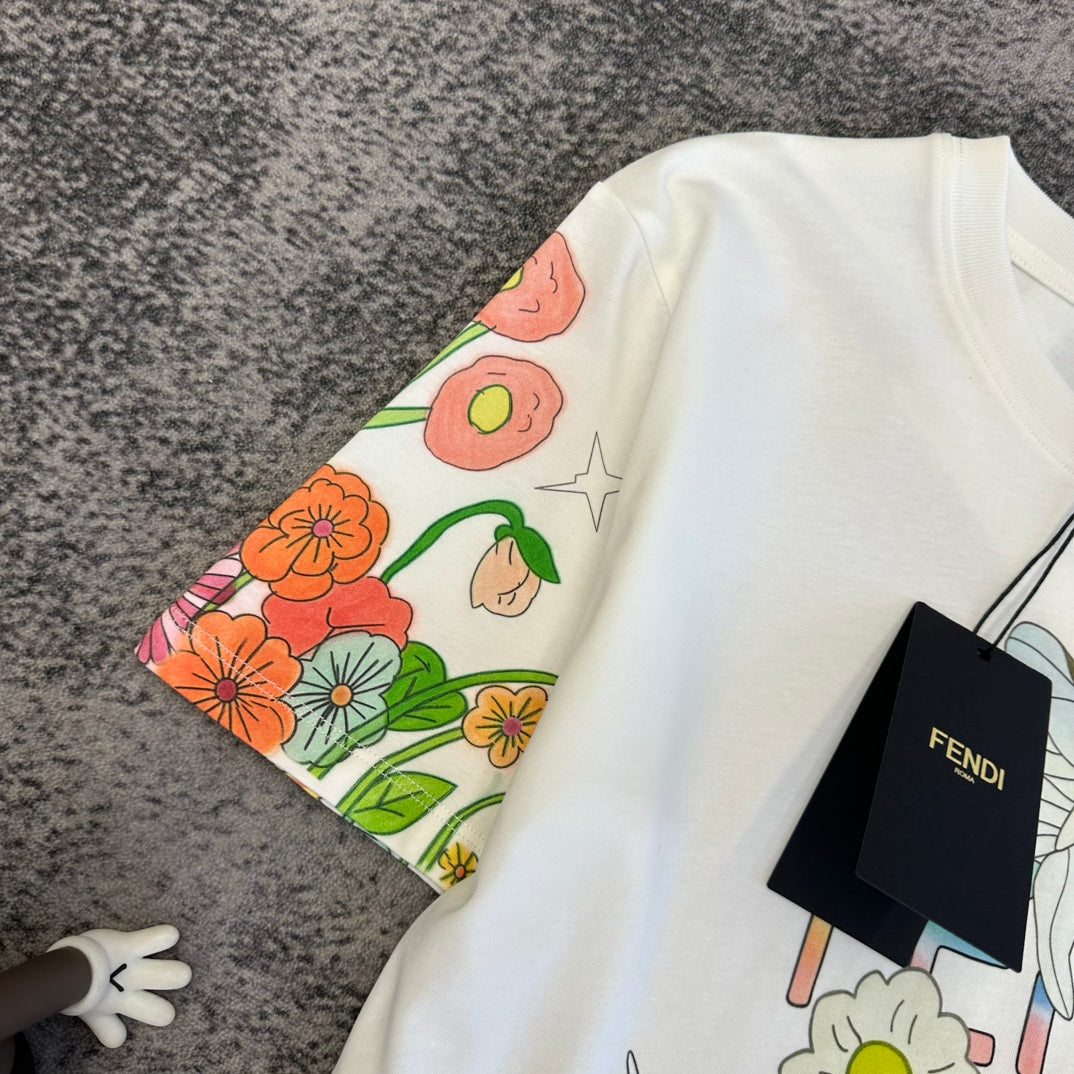 Fendi Fantastic Future T-Shirt White Multicolor Cotton 350783