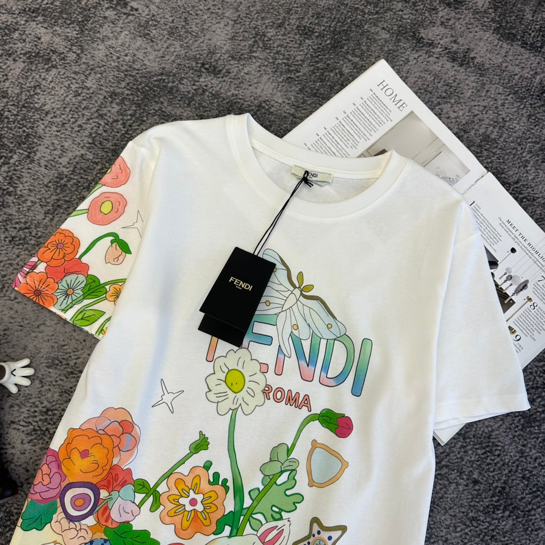 Fendi Fantastic Future T-Shirt White Multicolor Cotton 350783