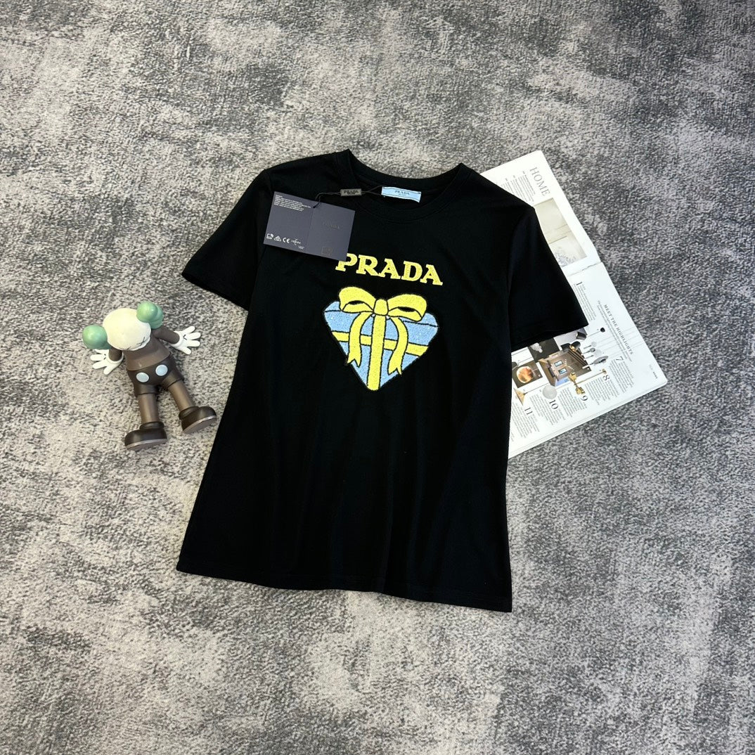 CD SS26 Heart Ribbon Logo T-shirt Cotton 350605