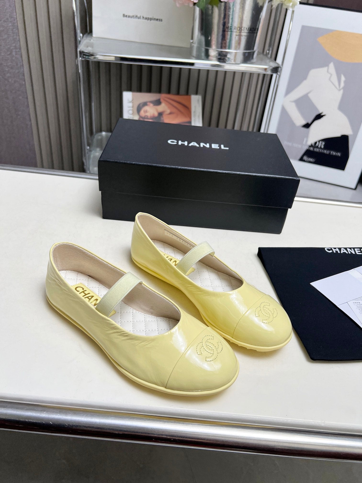 CC 26s Ballet Flat Lemon Yellow Glossy Sheepskin 684823