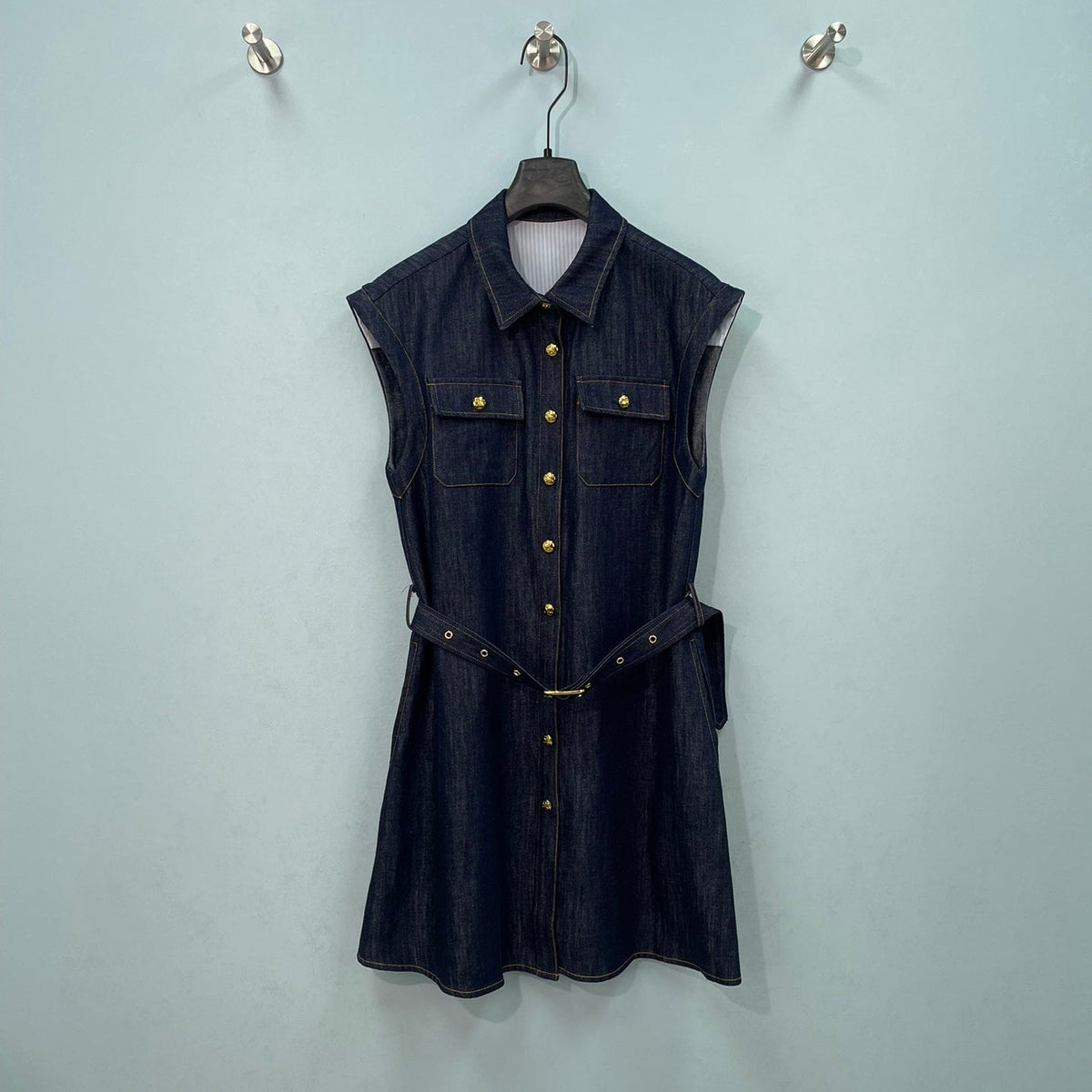 Celine 26s Sleeveless Collared Dress 419