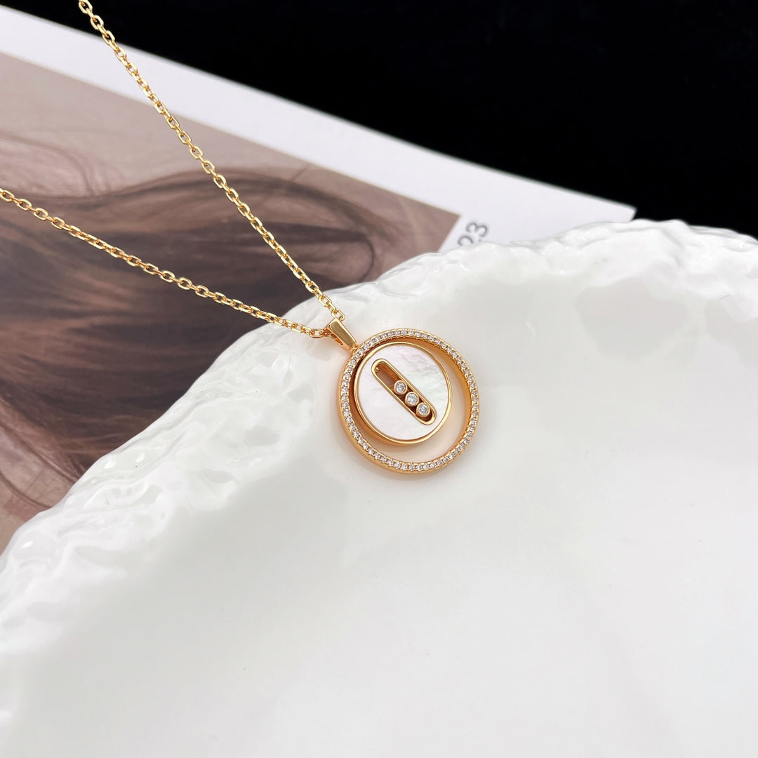 Messika My Twin Diamond Pink Gold Tie Necklace