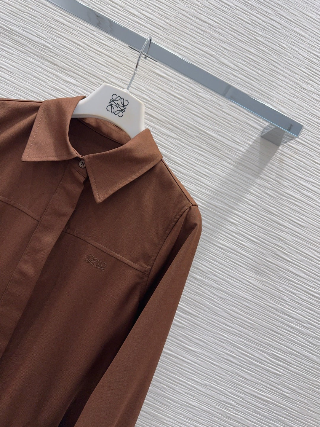 LW 26S Flared Shirt Dress Drop-Waist Brown Polyester 436502