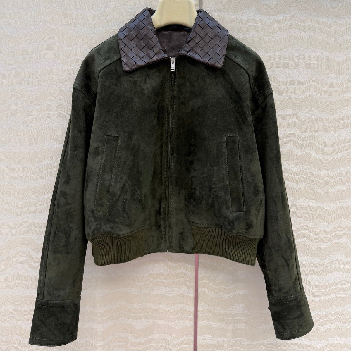 Bottega Veneta 2026 Intrecciato Jacket Suede 370783