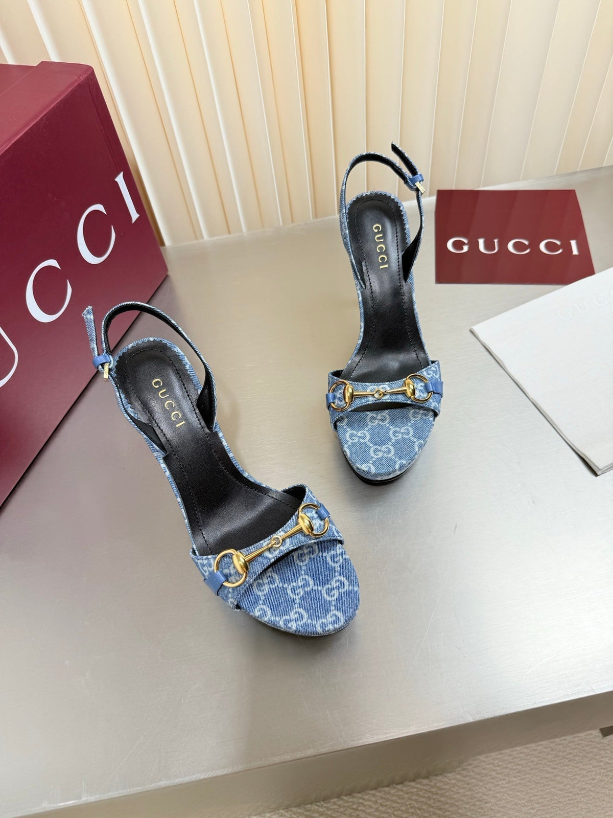 Gucci 26s Slingback Pump 10.5cm Blue Denim