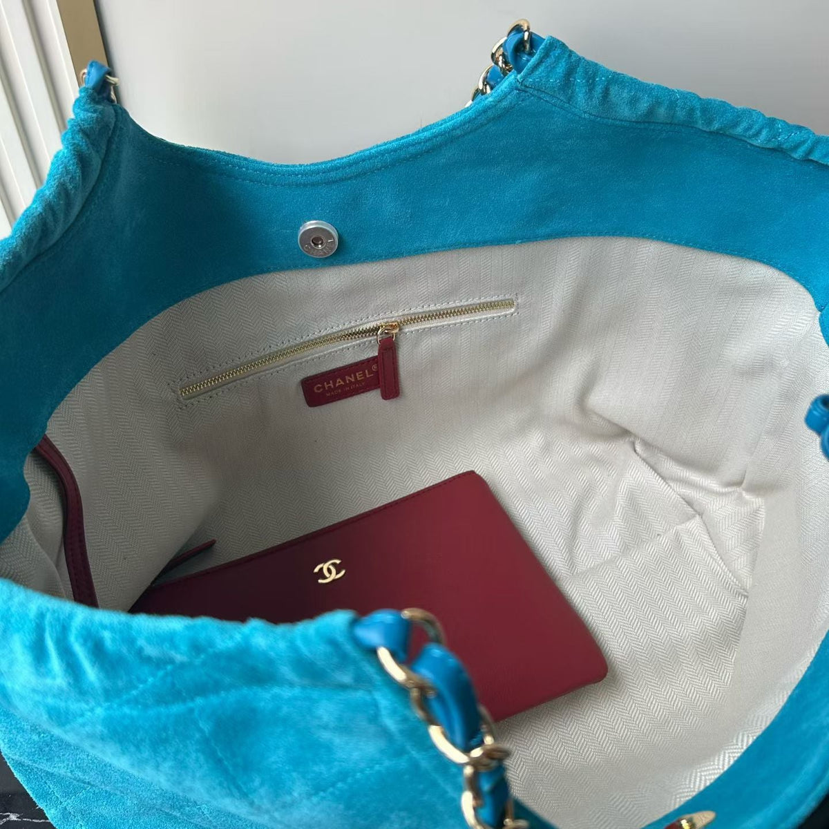 CC 26B Shopping Bag 55CM Blue Suede Calfskin 6474