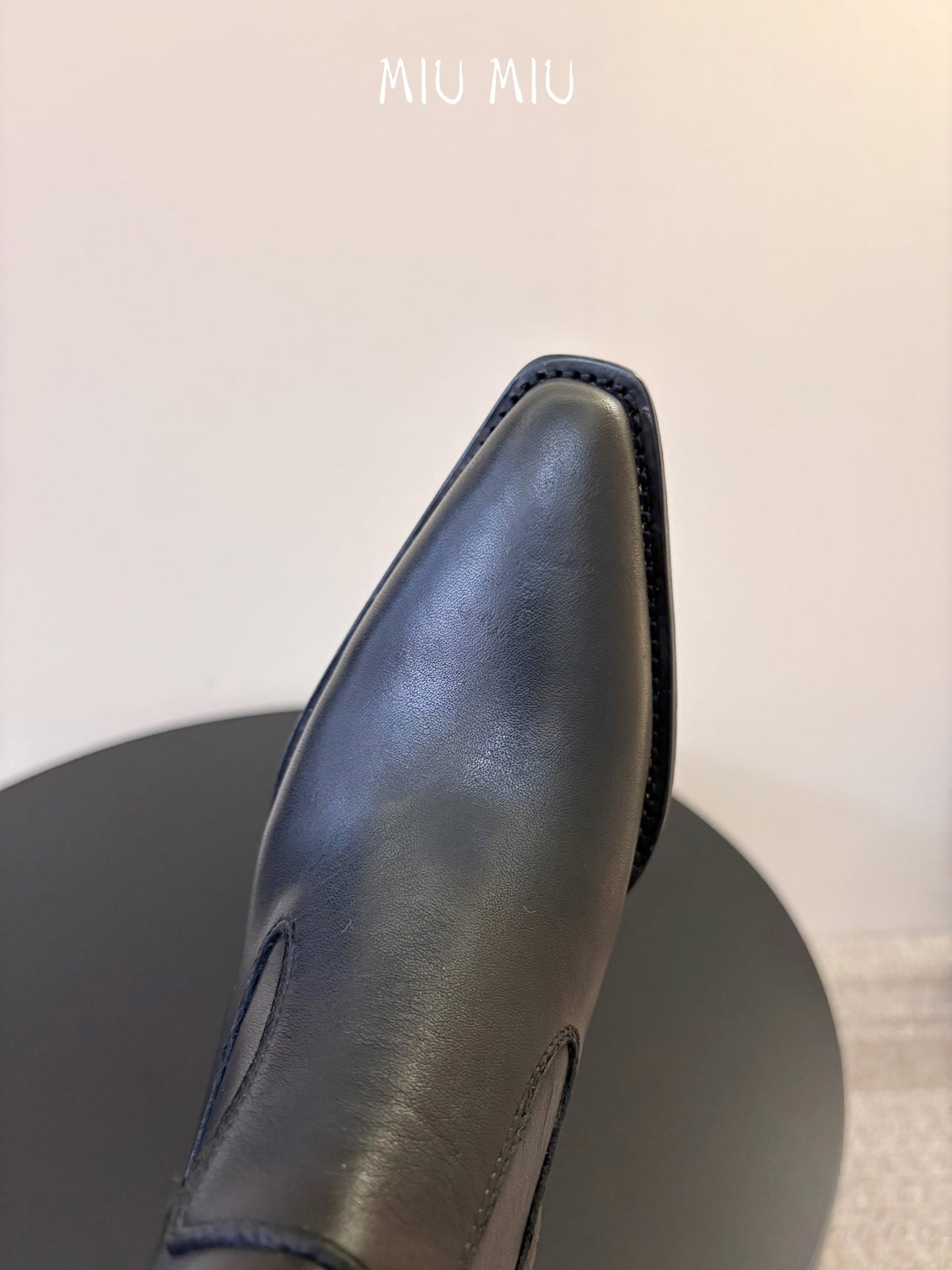 Miumiu 26s Western Ankle Boots Black Calfskin