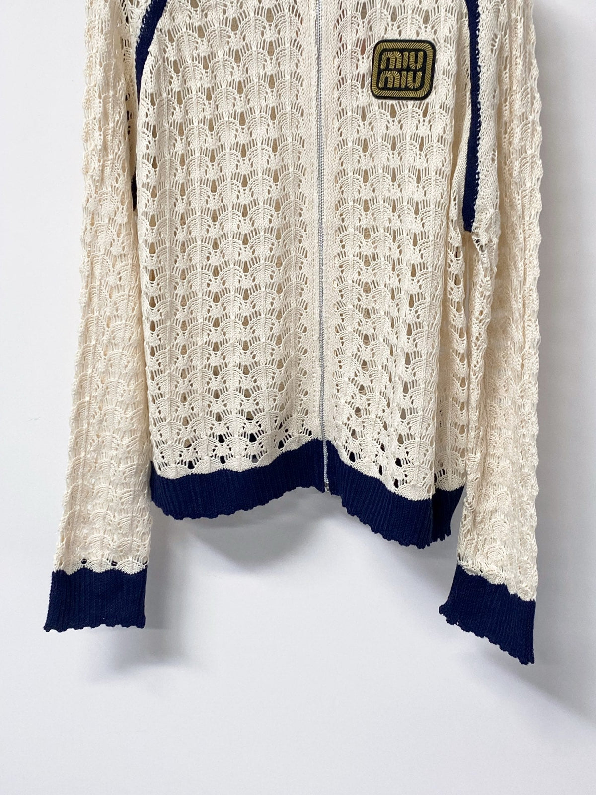 Miu Miu 26s Open-Knit Zip-Up Cardigan & Shorts Set 1458