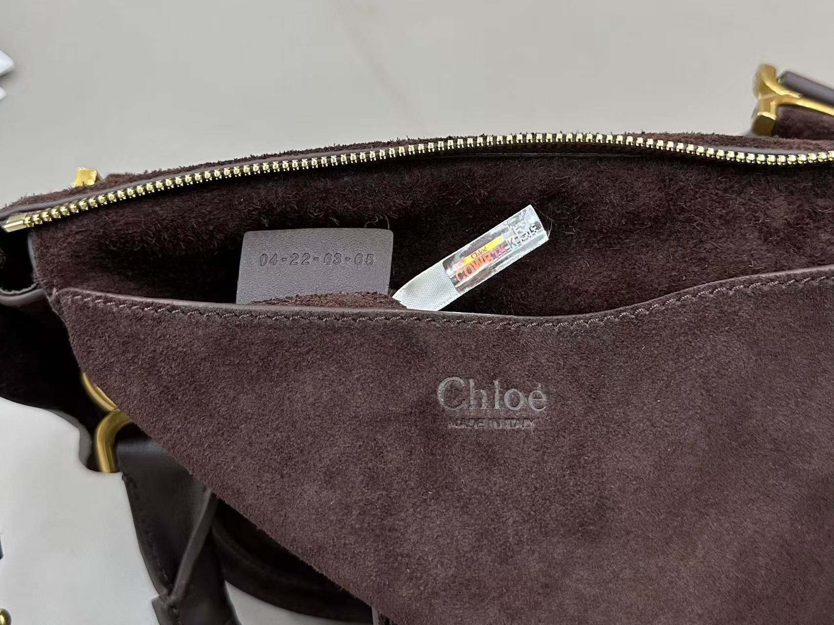 Marcie Bag In Grained Leather  Dark Brown Suede