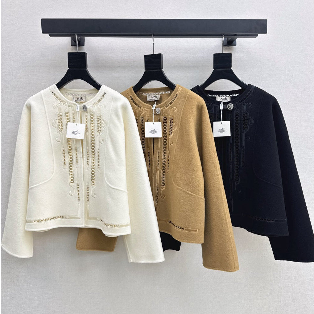 HM 26K Embroidered Jacket L'Enseigne du Sellier Wool Cashmere 435166