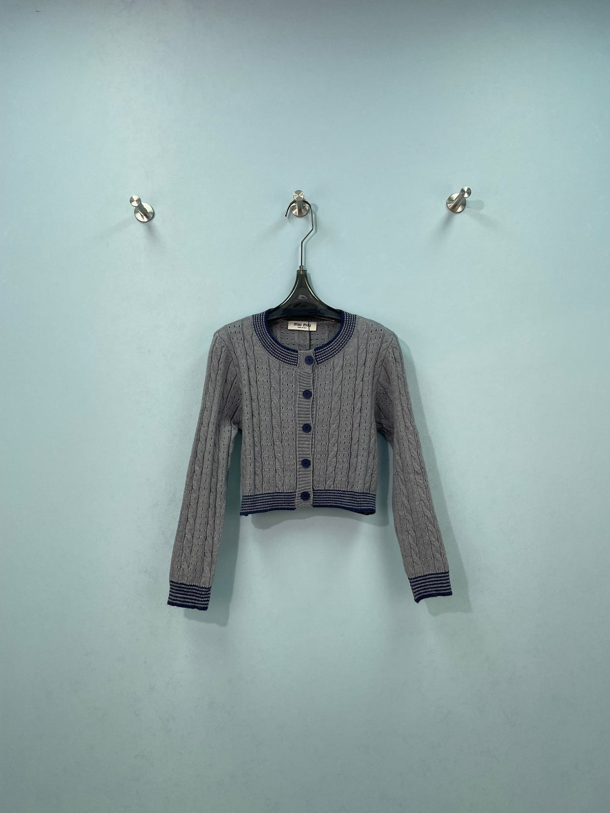 Miu Miu 26s Knit Cardigan And Mini Skirt Set 1353