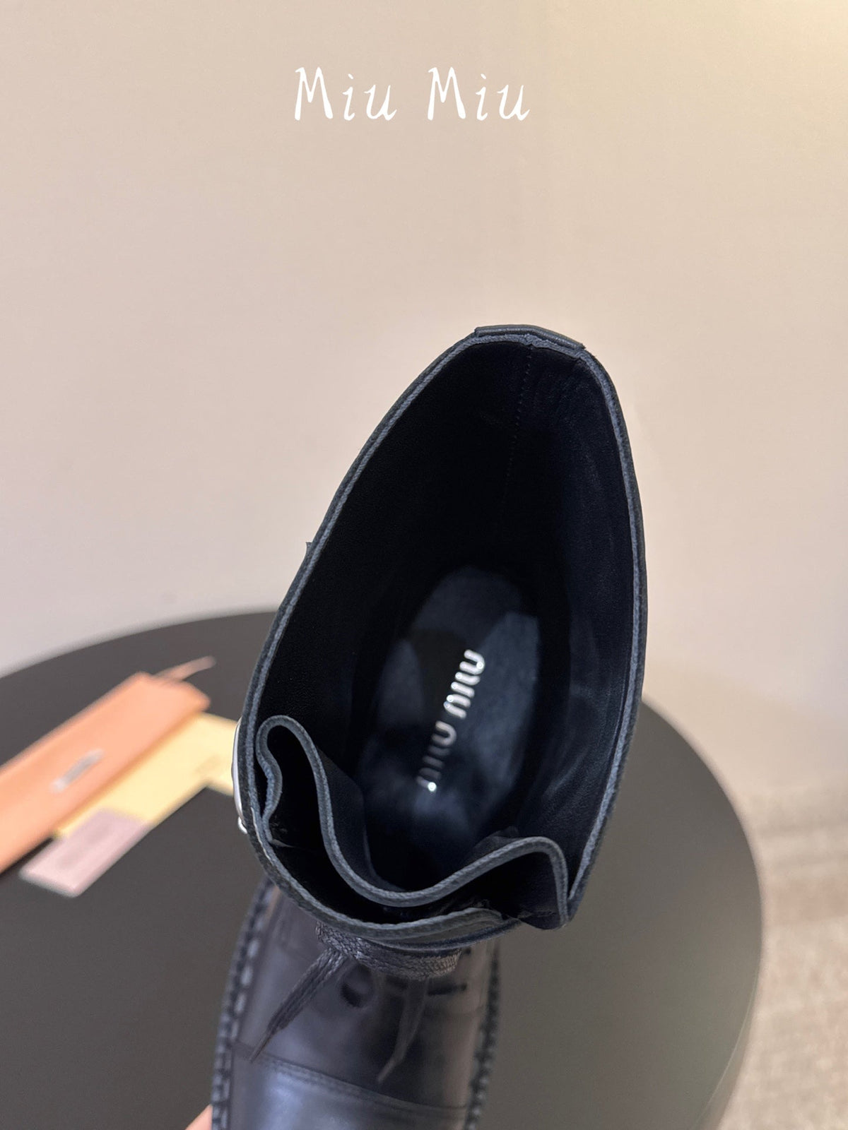 Miumiu 26s Lace-up Ankle Boots Black Calfskin