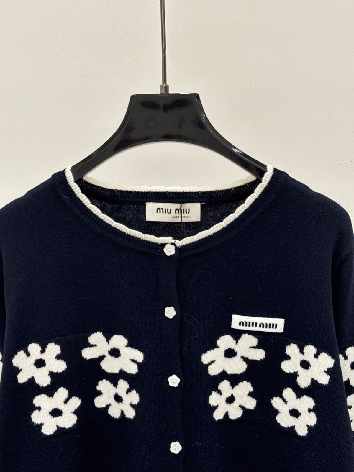 Miumiu 2026 Crew-Neck Embroidered Cardigan Wool 431814