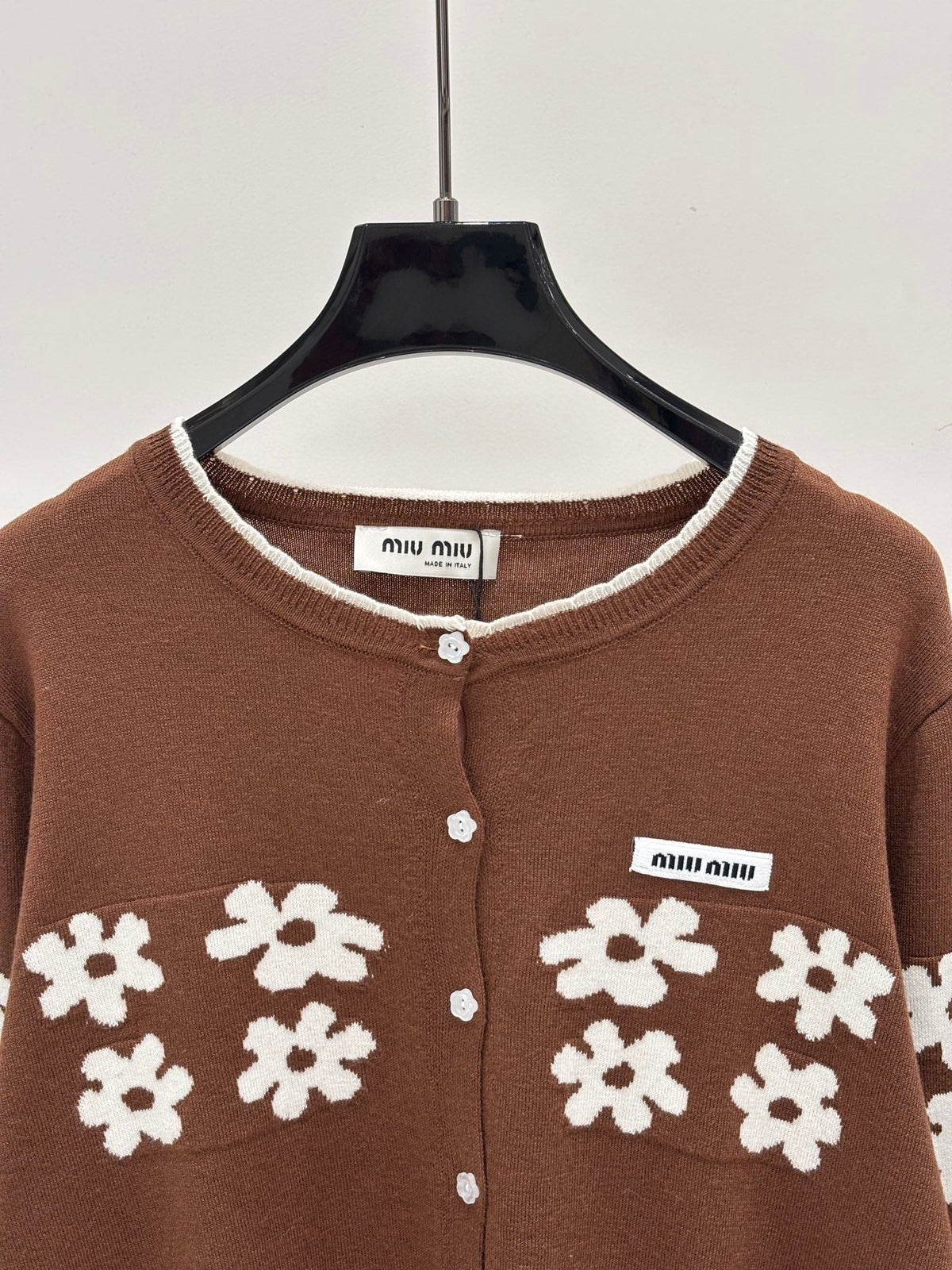 Miumiu 2026 Crew-Neck Embroidered Cardigan Wool 431814