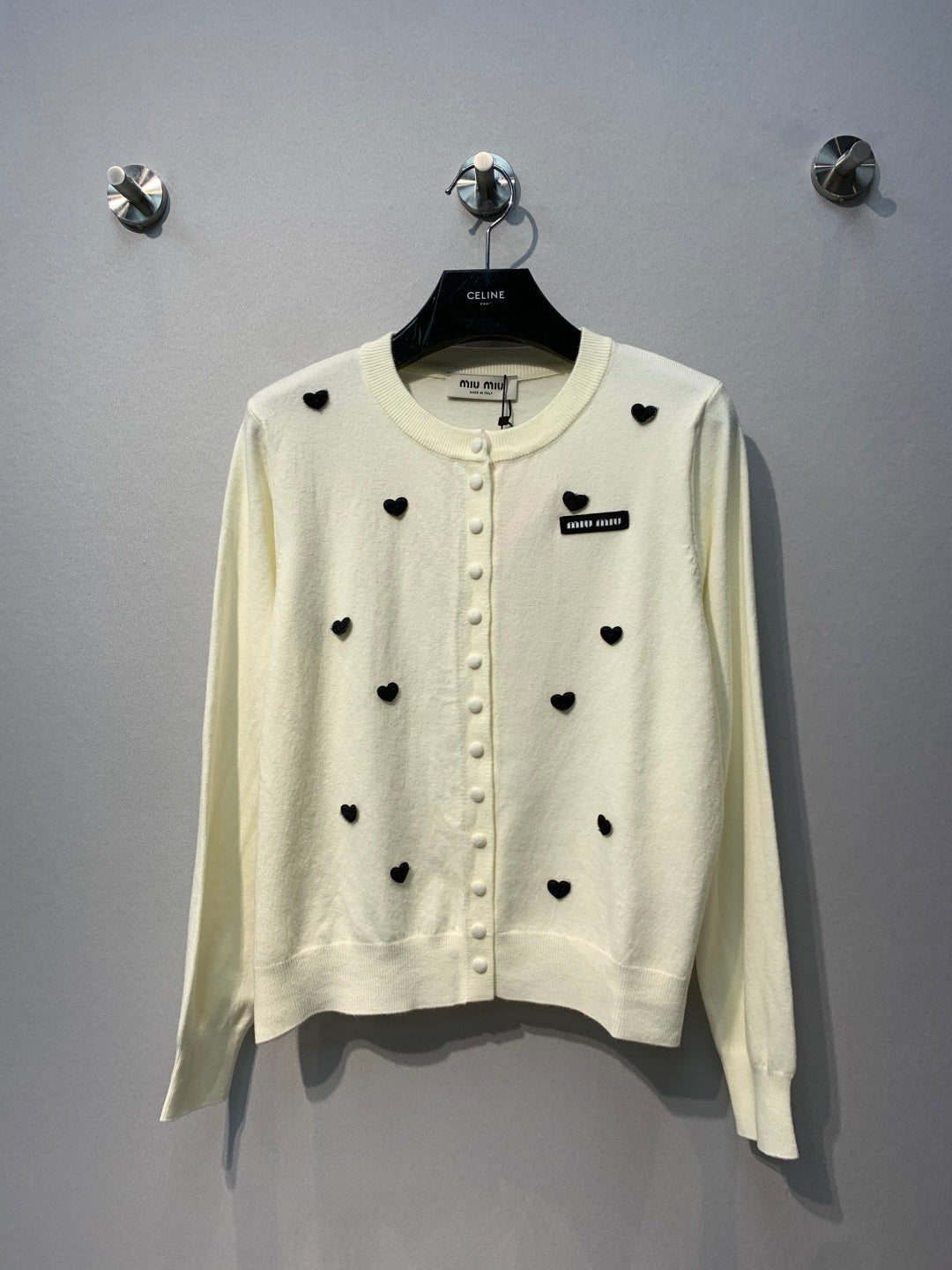 Miumiu 2026 Heart Motifs Cardigan Wool 421231