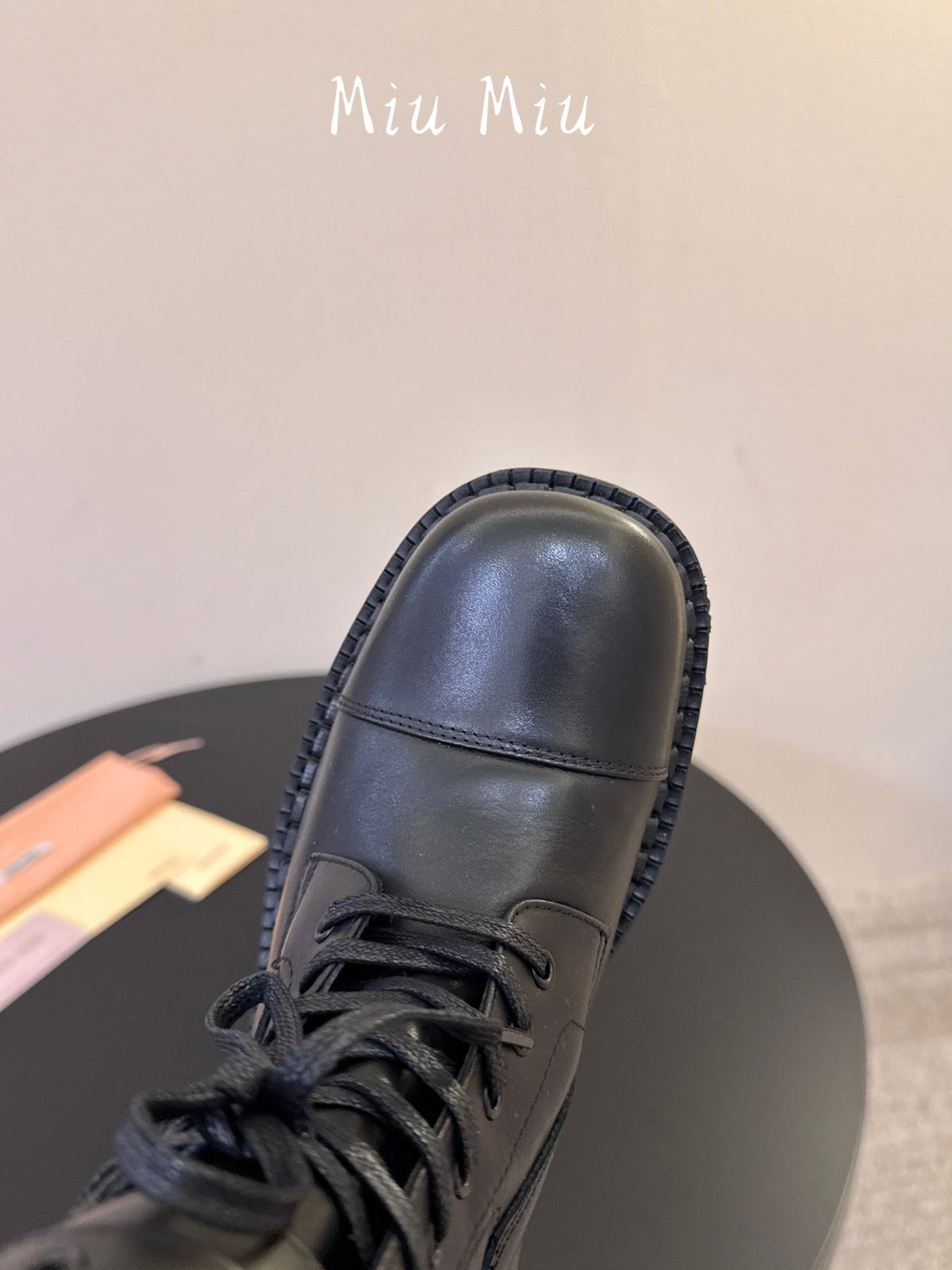 Miumiu 26s Lace-up Ankle Boots Black Calfskin