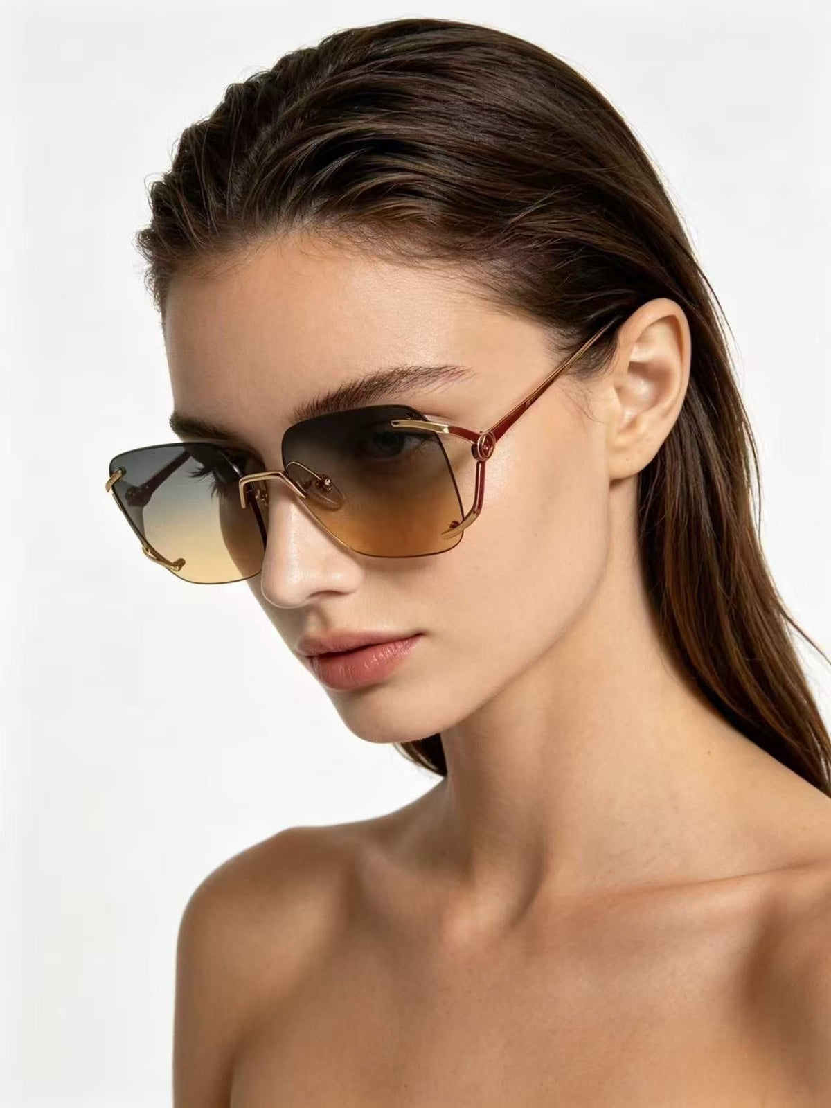 GG Geometric Frame Sunglasses
