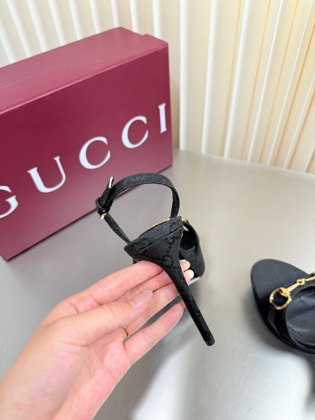 Gucci 26s Slingback Pump 10.5cm Black GG Canvas