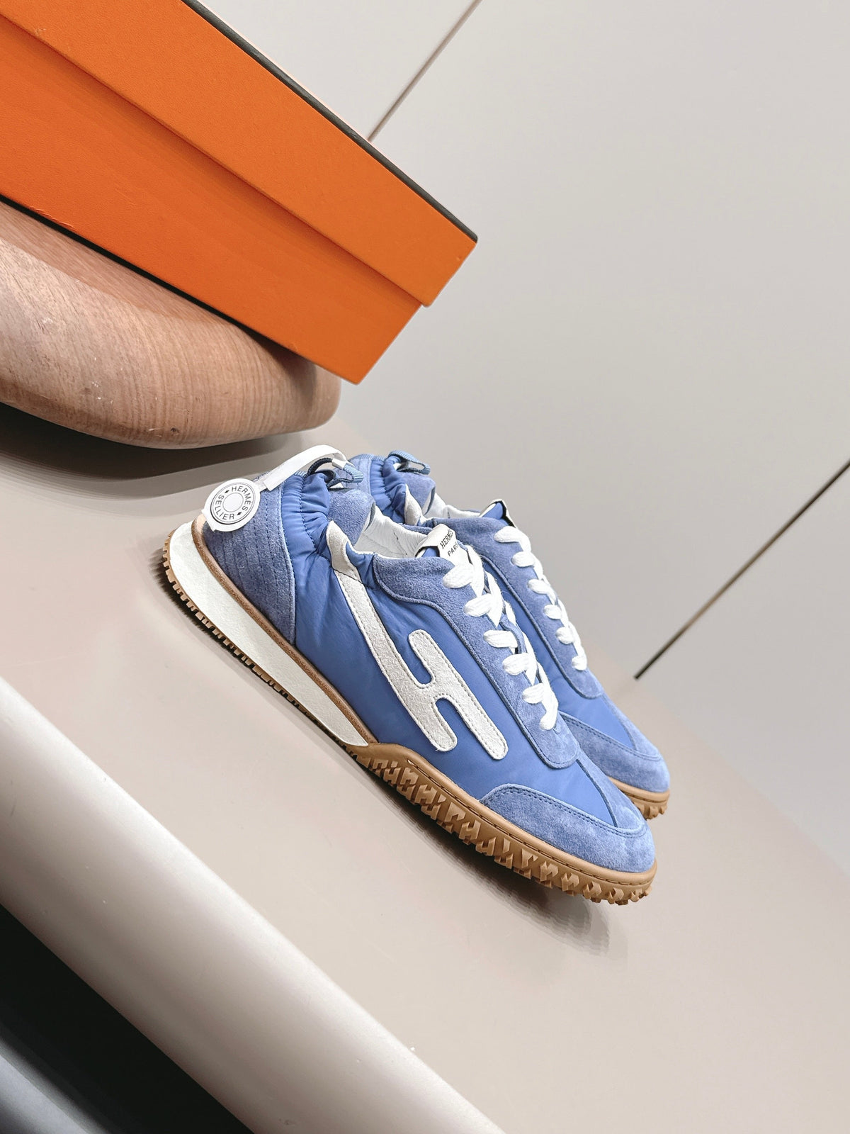 HM 26S Bouncing Sneakers Blue Nylon Suede