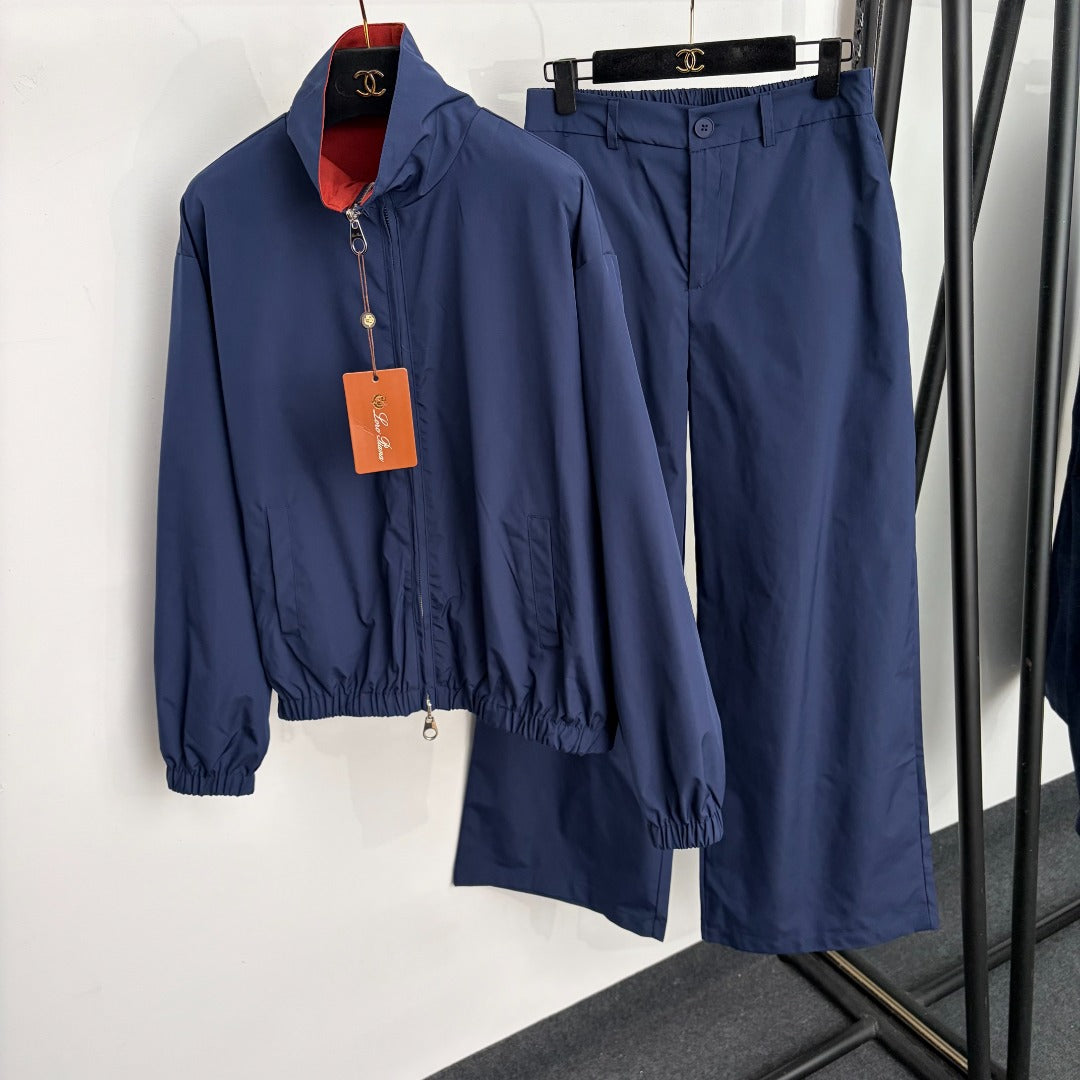 Loro Piana 26S Zip-Up Jacket & Wide-Leg Pants Set 867