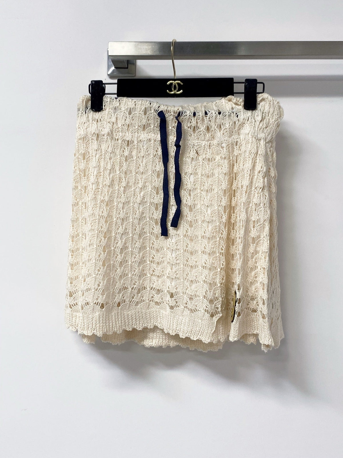 Miu Miu 26s Open-Knit Zip-Up Cardigan & Shorts Set 1458