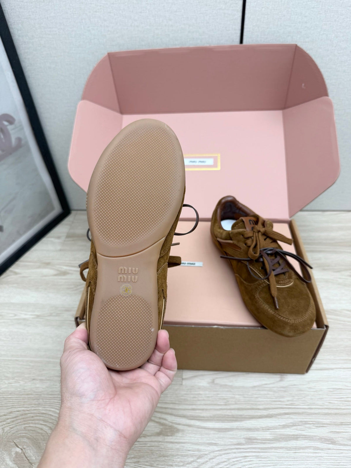 Miumiu 26s Sneakers Brown Suede Style 10