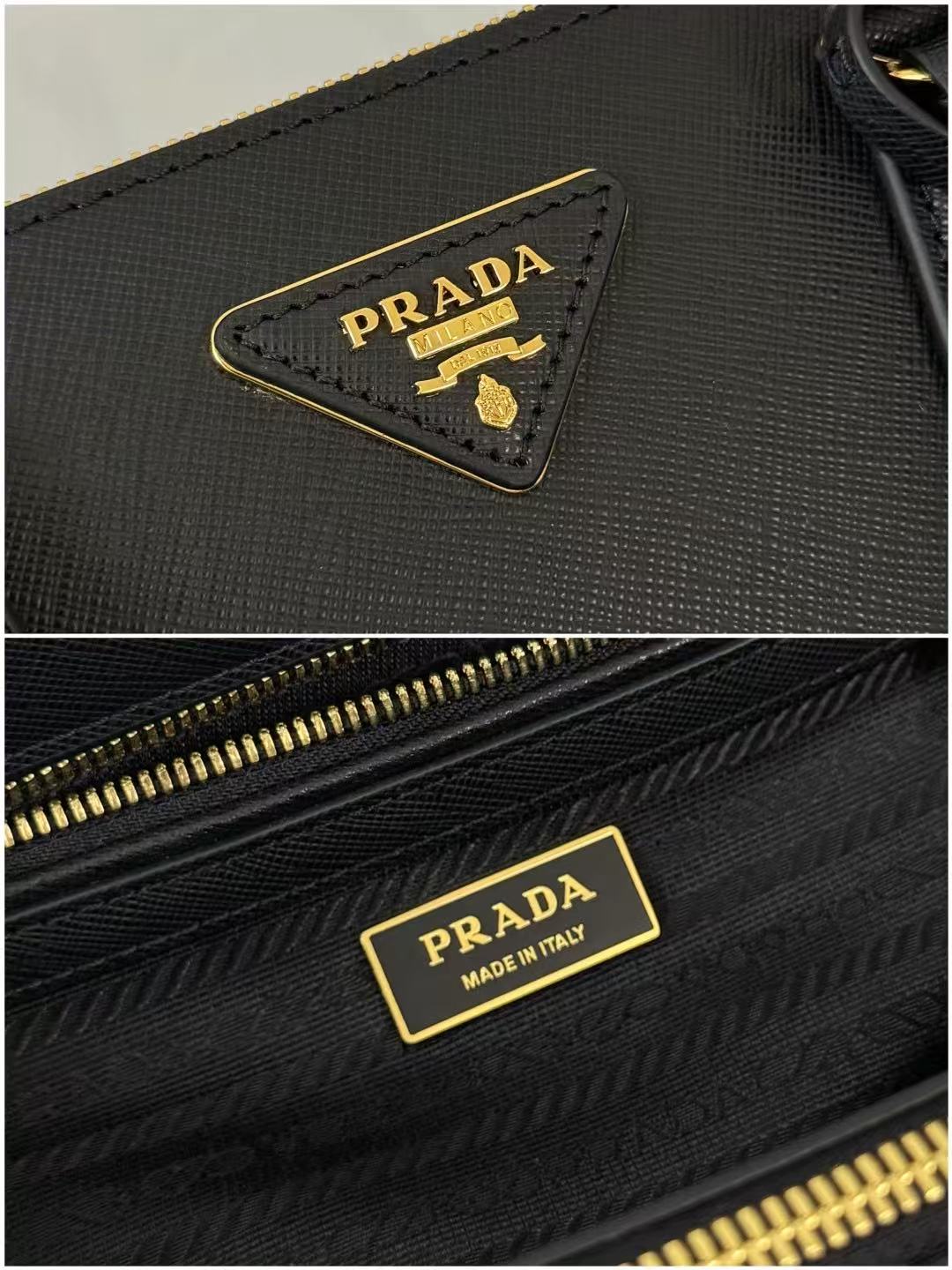 Prad 26S Galleria Bag 28cm Black Saffiano Leather