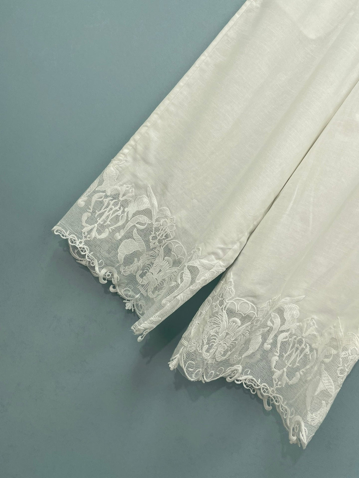 Chanel 26S Lace Trim Wide-Leg Pants 1561