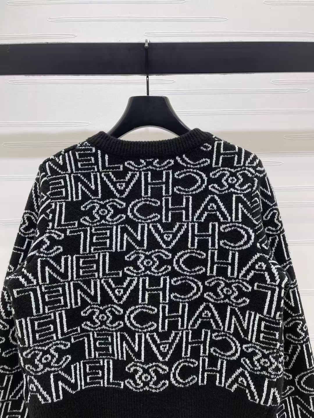 Chanel 2025 Cardigan Black mix White Cashmere 88260