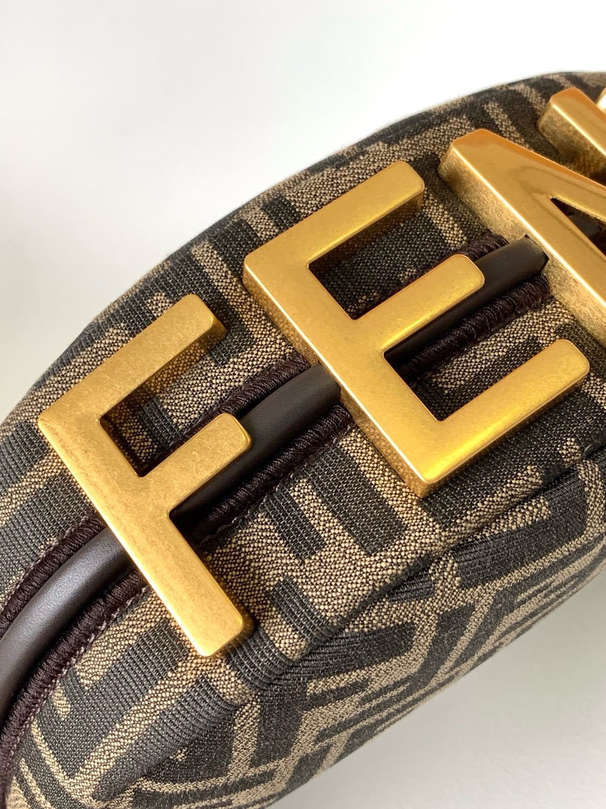 Fendi 2026 Fendigraphy Bag 20cm Brown Fabric Leather