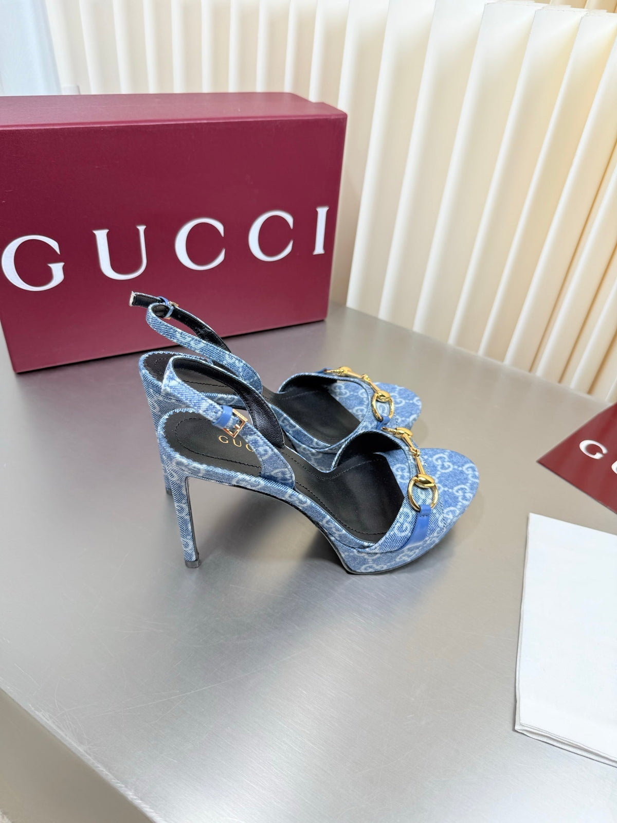 Gucci 26s Slingback Pump 10.5cm Blue Denim
