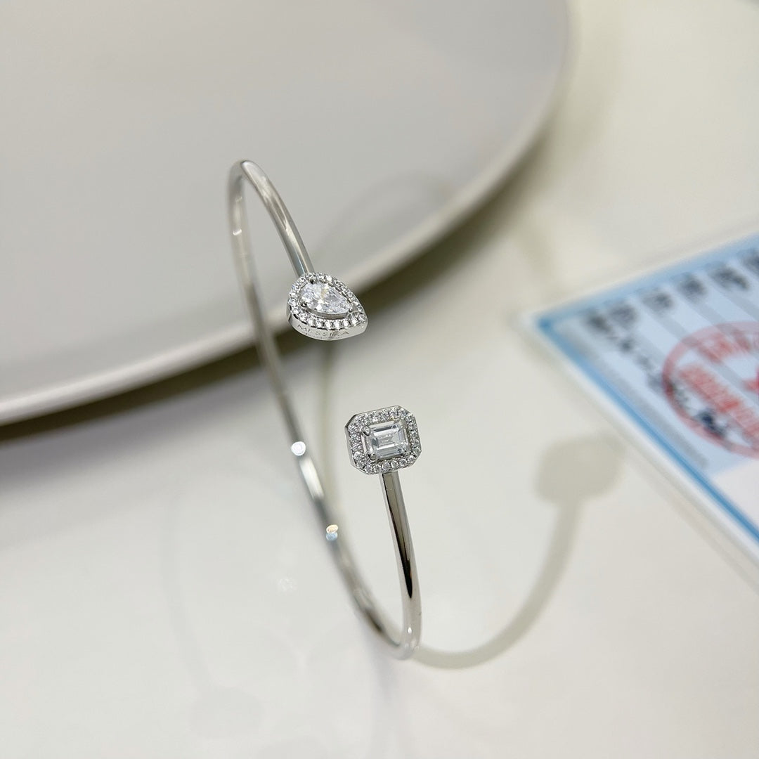 Messika Jonc Flex My Twin Toi & Moi Silver Diamond Bracelet
