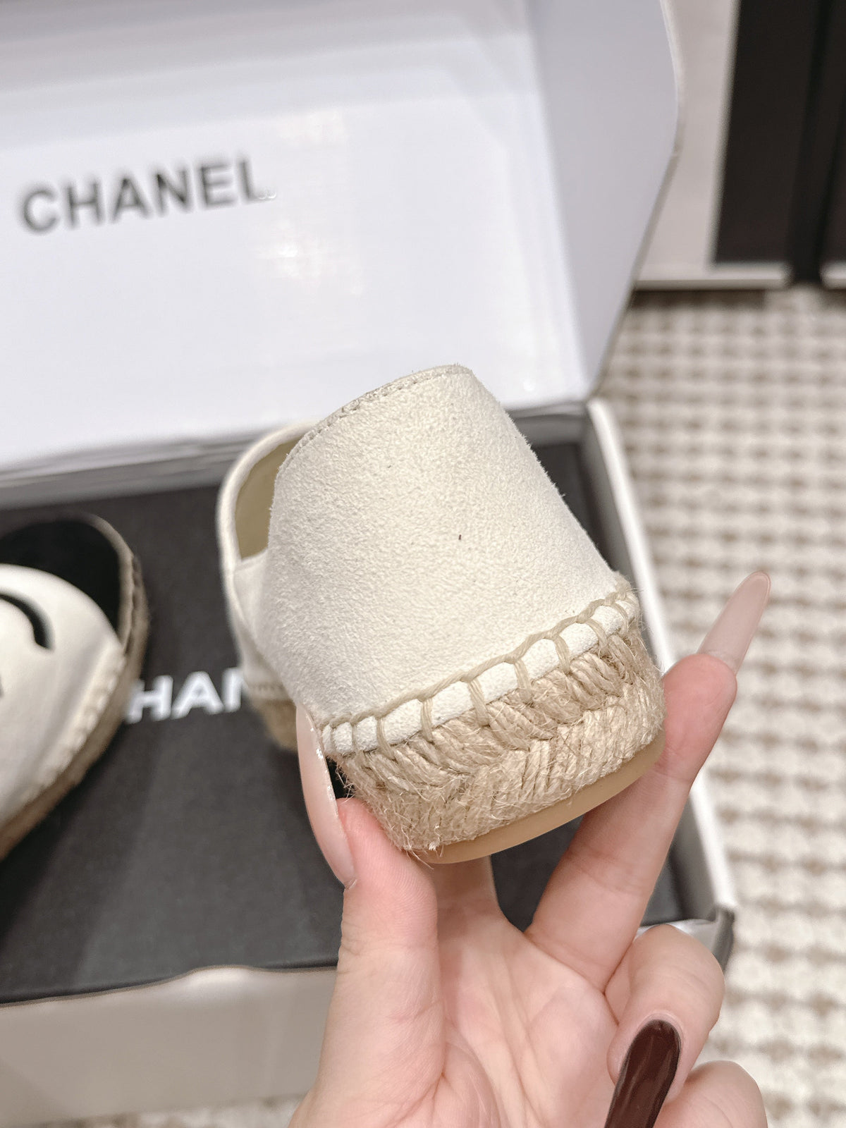 CC 26S Espadrille Slip-Ons in White Mix Black Suede
