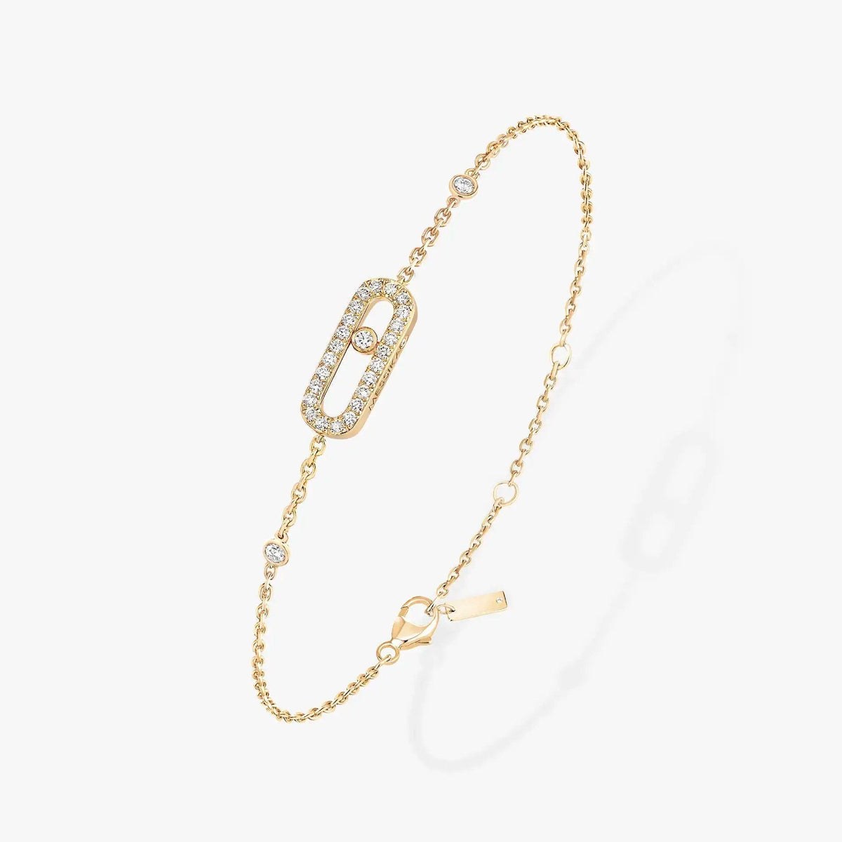 Messika Baby Move Paved Pink Gold Diamond Bracelet