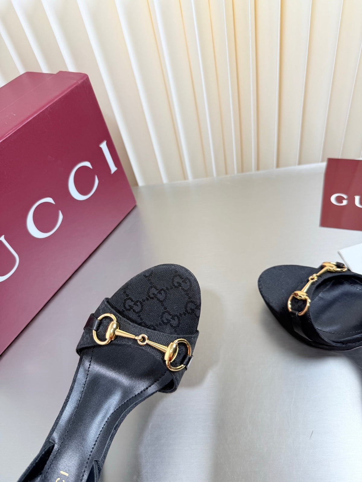 Gucci 26s Slingback Pump 10.5cm Black GG Canvas