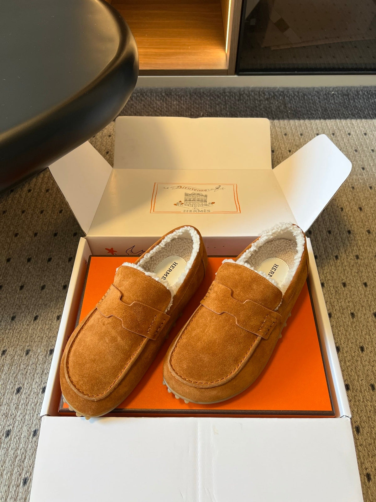 HM 26S Destin Loafers Cognac Brown Suede